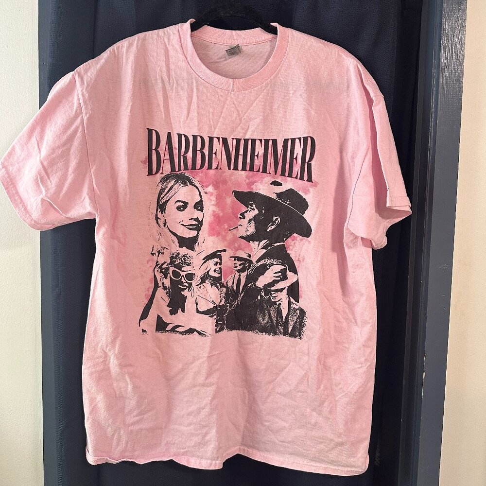 Barbenheimer Pink Shirt -- Hanes XL